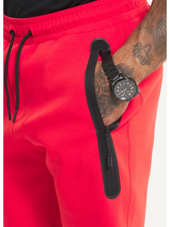 PITBULL PITBULL Szorty sportowe Szorty dresowe męskie DOGWOOD POCKET 3XL Czerwony Regular Fit