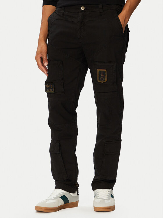 Aeronautica Militare Aeronautica Militare Παντελόνι Cargo 262PA1387UCT01493 Μαύρο Regular Fit
