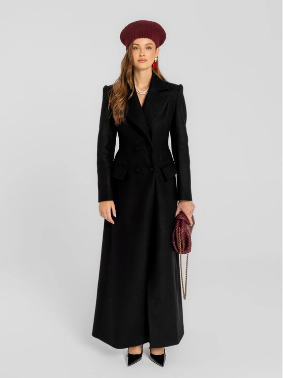 MANDRAGORA MANDRAGORA Cappotto di transizione Thoren Nero Slim Fit