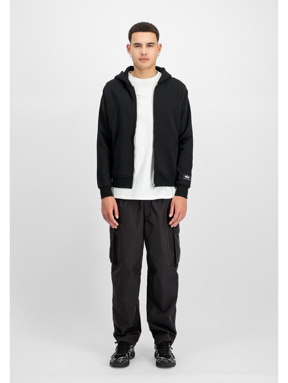 Alpha Industries Alpha Industries Bluza Label Zip Backprint Hoodie Czarny Regular Fit