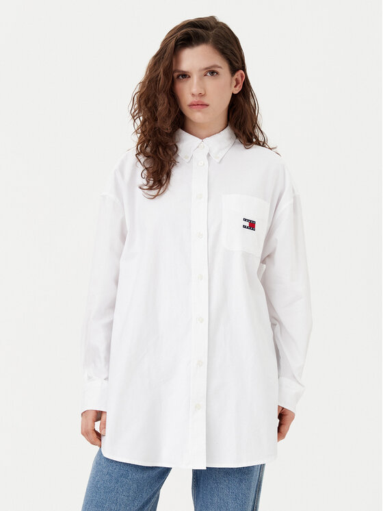 Tommy Jeans Tommy Jeans Πουκάμισο DW0DW20289 Λευκό Oversize