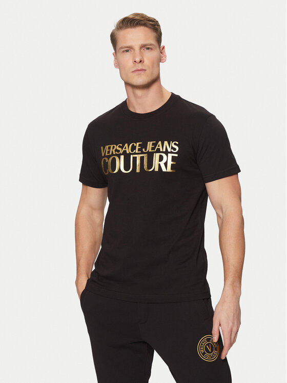Versace Jeans Couture Versace Jeans Couture T-shirt 78GAHT05 Crna Regular Fit
