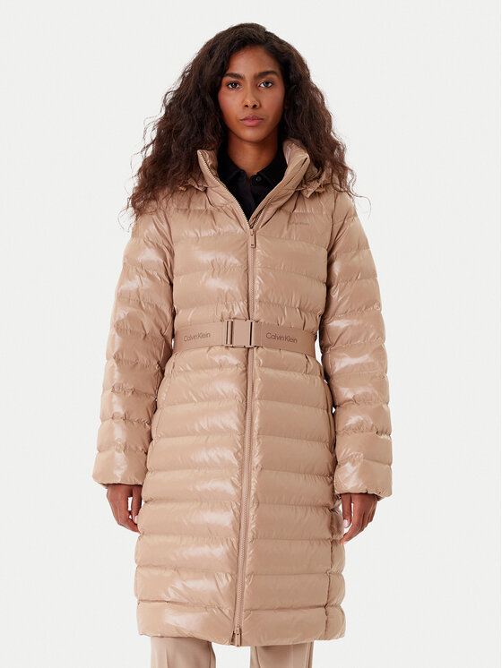 Calvin Klein Calvin Klein Zimní bunda LV044D543G Béžová Slim Fit