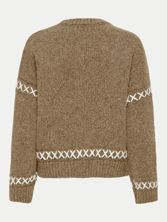 ONLY ONLY Sweter Amanda 15330089 Brązowy Regular Fit