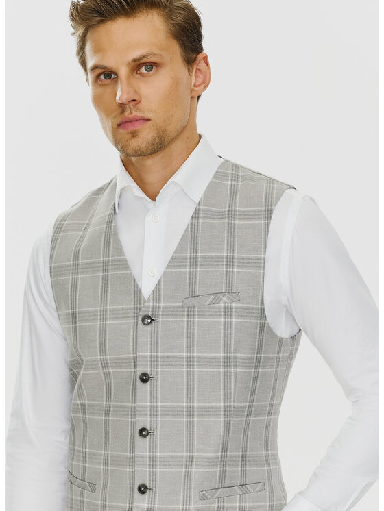 Pako Lorente Pako Lorente Kamizelka P24SF-8X-005 Szary Slim Fit