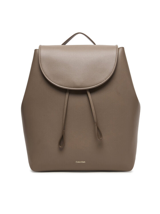 Calvin Klein Plecak Foil Logo Large Flap Backpack LV04F3505G Brązowy