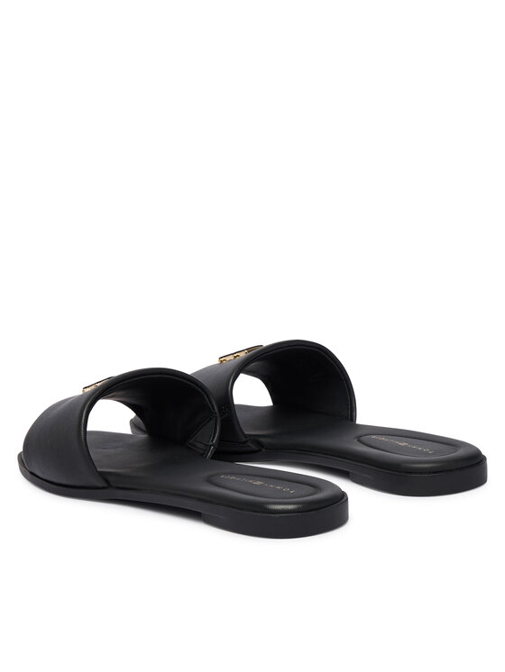 Tommy Hilfiger Tommy Hilfiger Iešļūcenes Th Logo Hardware Leather Mule FW0FW09292 Melns