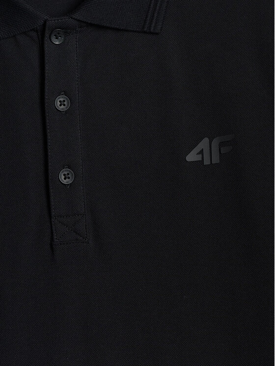 4F 4F Polo ESSENTIAL 3 Czarny Regular Fit