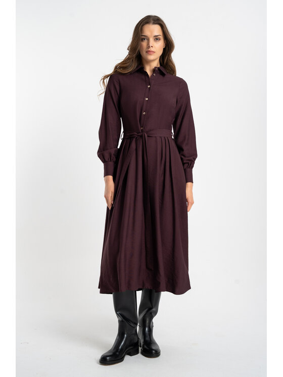 CLICK CLICK Sukienka codzienna 60-6030 Bordowy Regular Fit