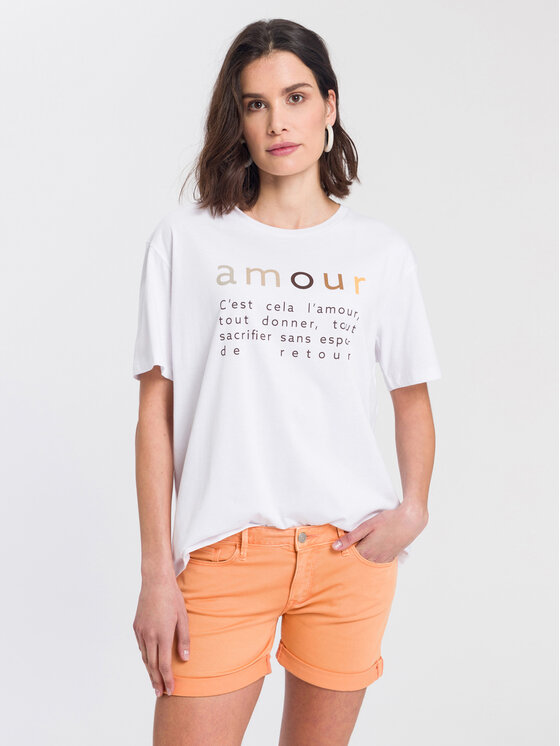 Cross Jeans Cross Jeans T-Shirt 55937-008 Biały Oversize