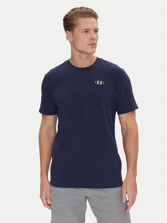 Under Armour Under Armour Marškinėliai Ua Hw Lc Patch Ss 1382902 Tamsiai mėlyna Loose Fit