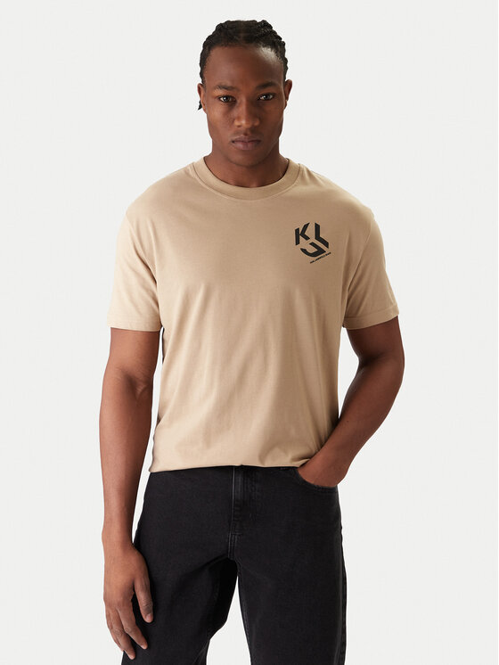 Karl Lagerfeld Jeans Tricou A2M17072 Bej Regular Fit