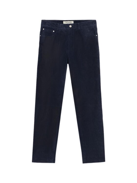 Trussardi Trussardi Spodnie skórzane P300M000021N024 Błękitny Regular Fit