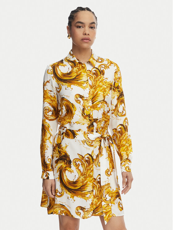 Versace Jeans Couture Rochie tip cămașă 80HAO911 NS757 Alb Relaxed Fit