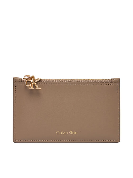Calvin Klein Calvin Klein Etui pentru carduri Ck Zip Cardcase 6Cc LV04F1076G Bej