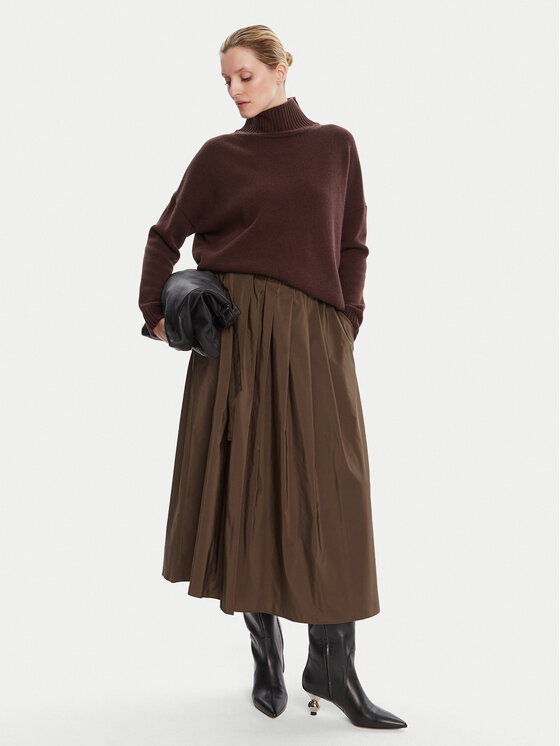 Weekend Max Mara Weekend Max Mara Trapecijos formos sijonas Zarda 2525106031 Ruda Regular Fit