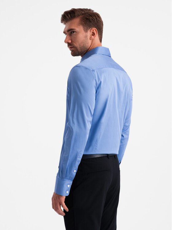 Ombre Ombre Koszula OM-SHOS-0176 Niebieski Slim Fit