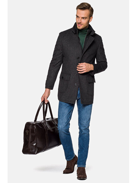 Lancerto Lancerto Płaszcz Timor Szary Regular Fit