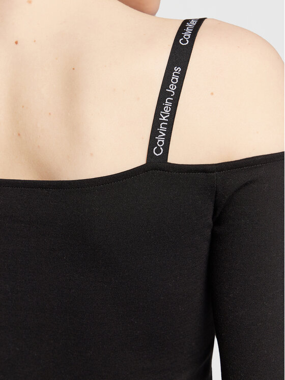 Calvin Klein Jeans Calvin Klein Jeans Bluzka J20J220294 Czarny Cropped Fit