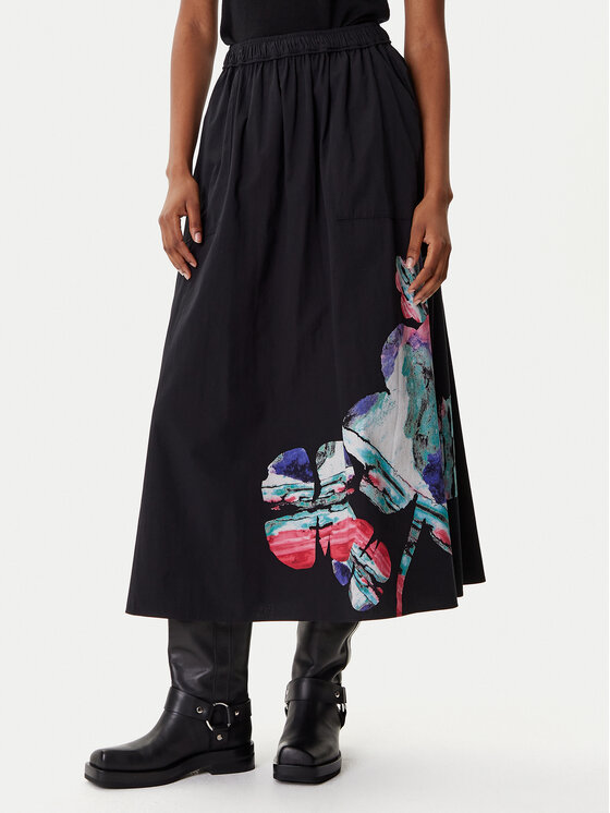 Desigual Desigual Trapezno krilo Ella Lacroix 25WWFW05 Črna Regular Fit