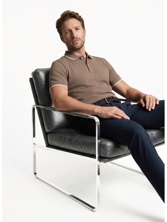 Pako Lorente Pako Lorente Polo P26WF-TX-002 Brązowy Classic Fit