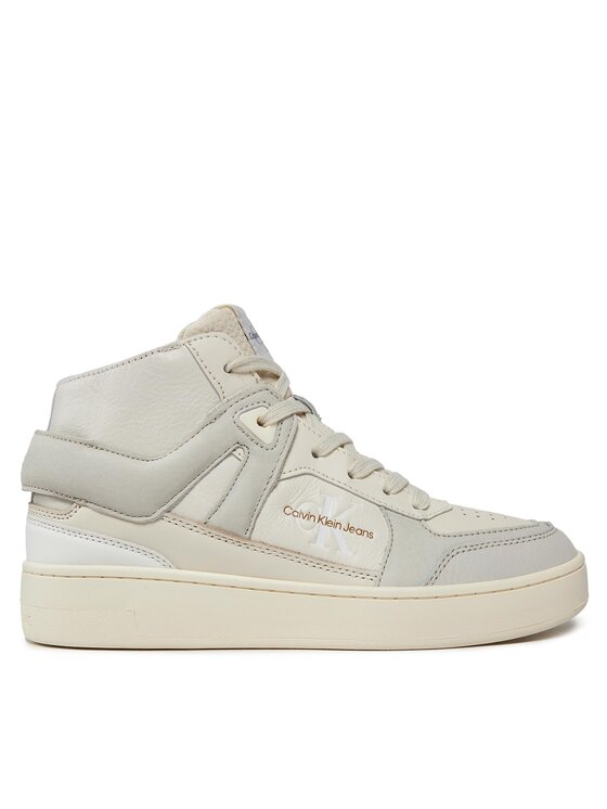 Calvin Klein Jeans Snīkeri Basket Cupsole High Mix Ml Fad YW0YW01300 Bēšs