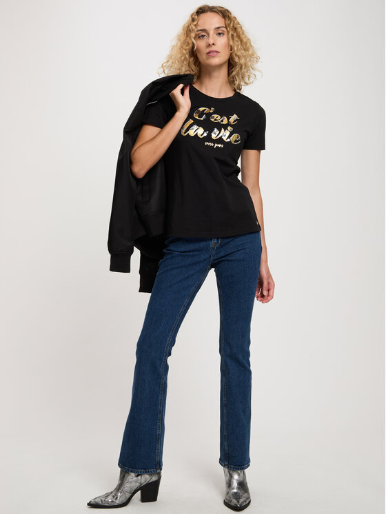 Cross Jeans Cross Jeans T-Shirt 56148-020 Czarny