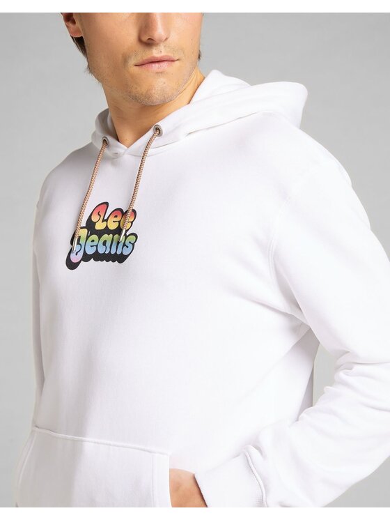Lee Lee Felpa PRIDE HOODIE Bianco Regular Fit
