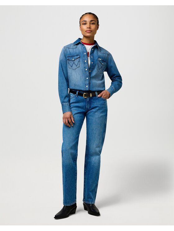 Wrangler Wrangler Jeansy Low Rise Cowboy Niebieski Straight Leg