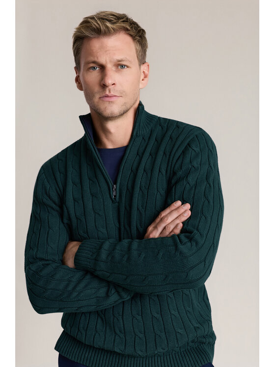 Lancerto Lancerto Sweter Joseph SW073226000004 Zielony Regular Fit