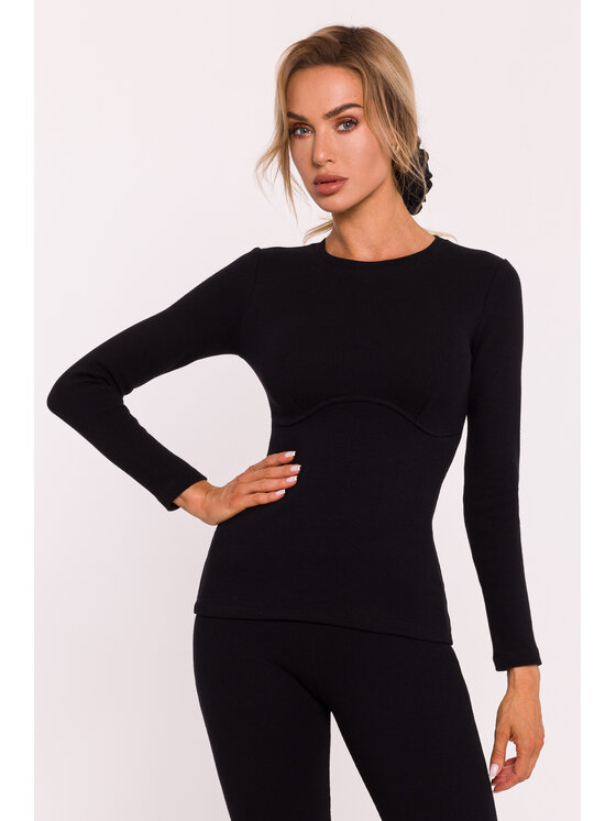Made of Emotion Made of Emotion Bluzka M817 Czarny Active Fit