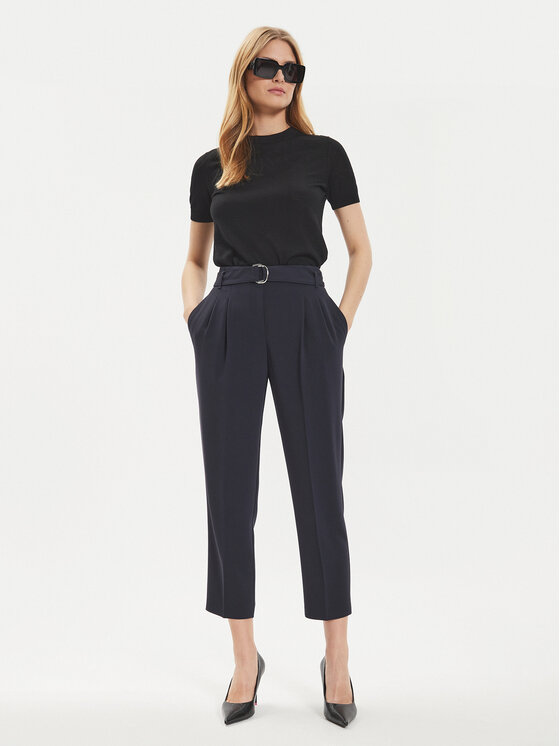 BOSS Boss Bavlnené nohavice Tapiah 50490037 Tmavomodrá Regular Fit