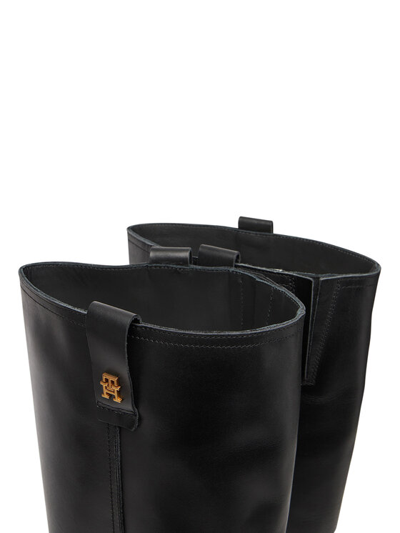 Tommy Hilfiger Tommy Hilfiger Μπότες Riding Lthr Long Boot Block Heel FW0FW08777 Μαύρο