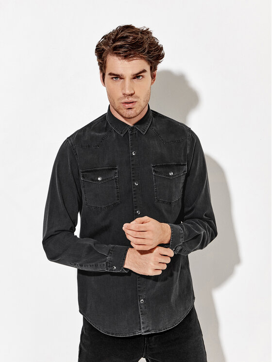 Rage Age Rage Age Jeans srajca Conqueror Črna Regular Fit