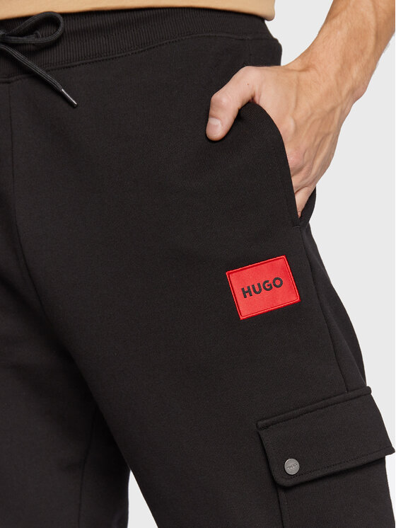 HUGO Hugo Dressipüksid Dwellrom 50479164 Must Relaxed Fit