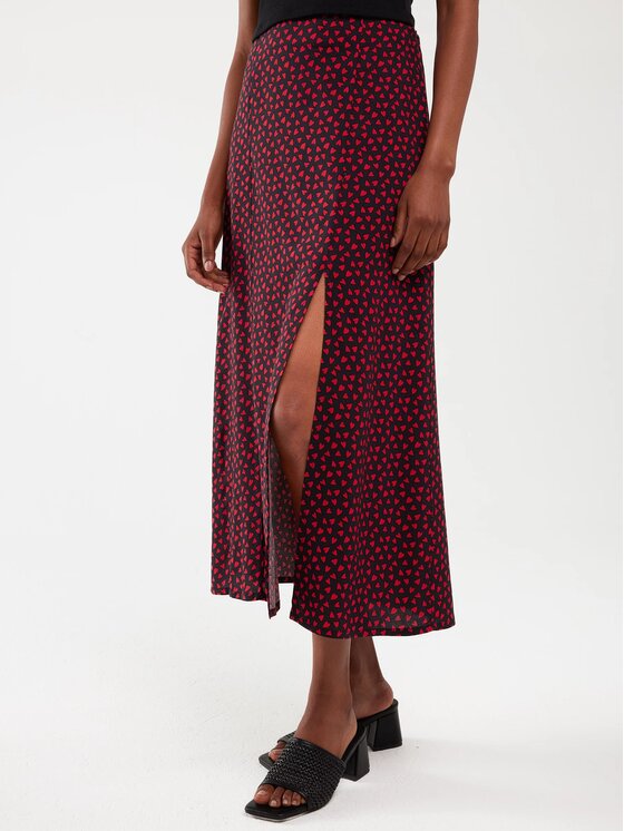 BIG STAR BIG STAR Spódnica midi DELUNI_906_120 Czarny Classic Fit