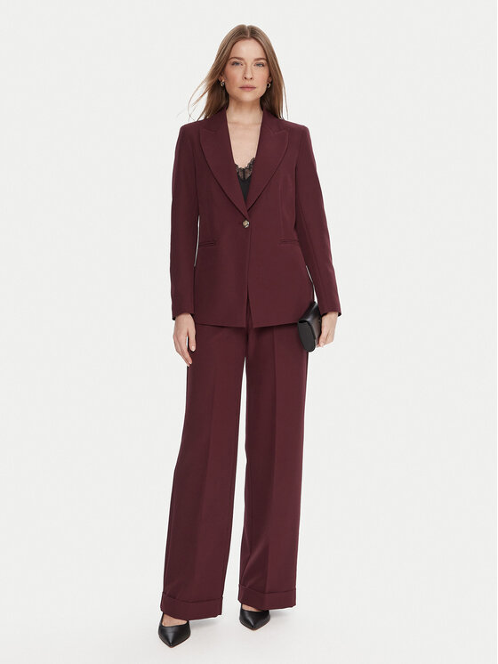 Maryley Maryley Текстилни панталони 25IB563/43BU Бордо Regular Fit