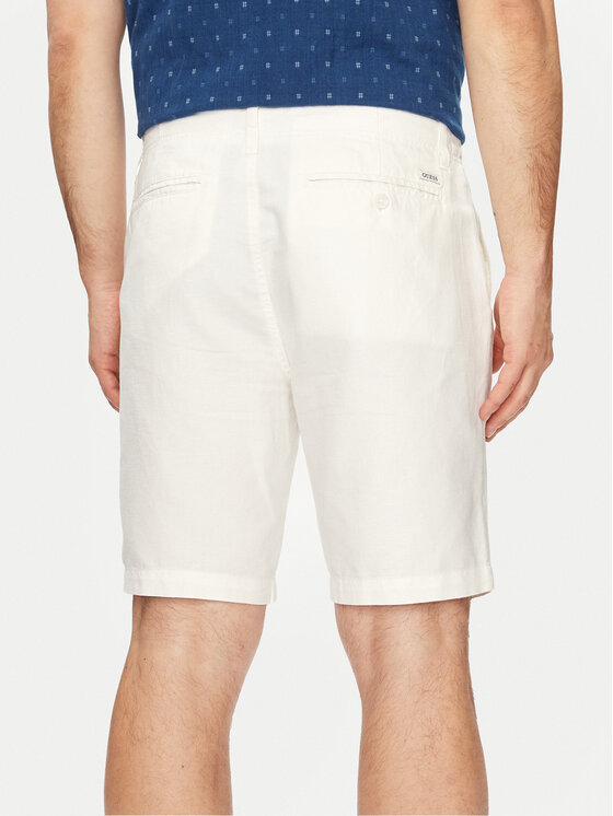 Guess Guess Pantalon scurți din material M4GB59 WG8B0 Écru Regular Fit