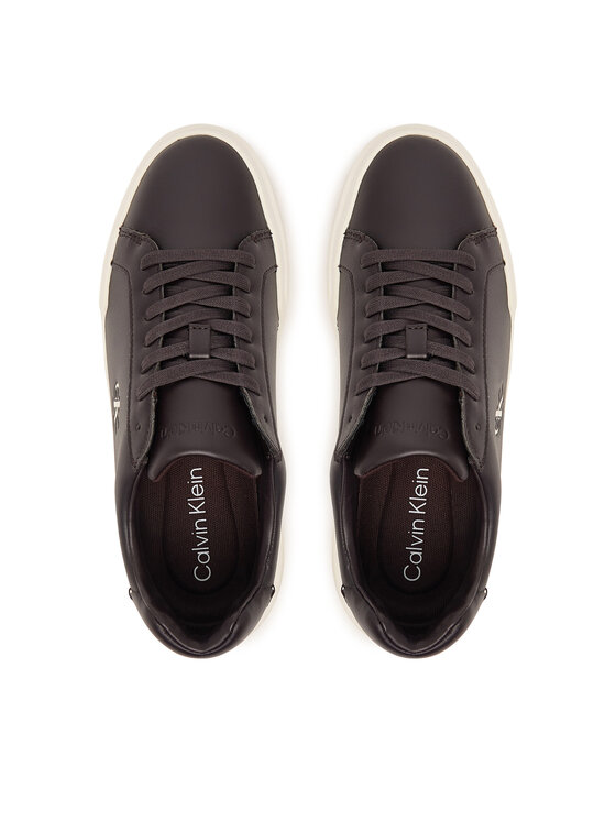 Calvin Klein Calvin Klein Tenisice Chunky Cupsole Laceup Lth YW0YW01947 Tamno smeđa