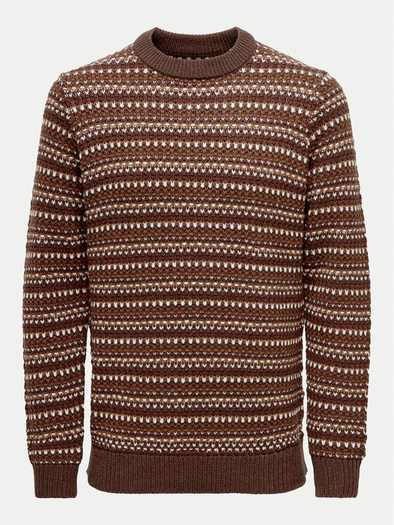 Only & Sons Only & Sons Sweter Musa 22027268 Brązowy Regular Fit