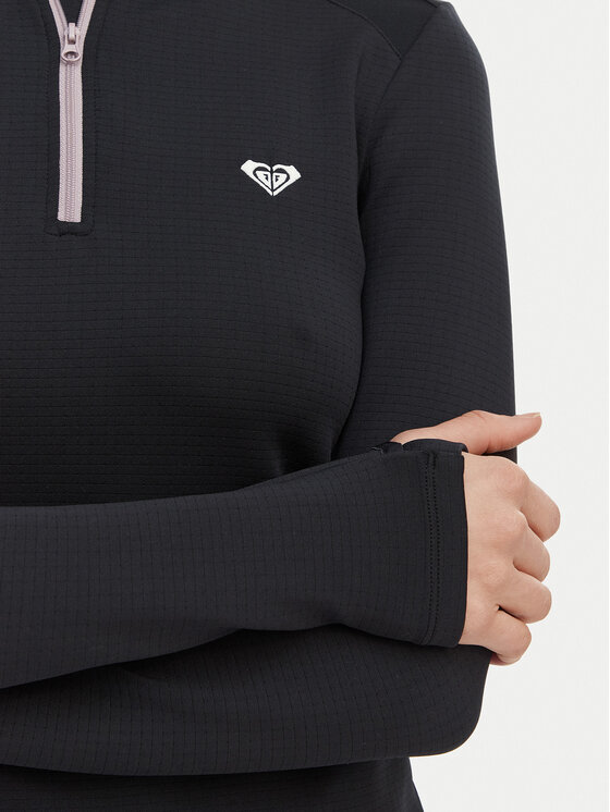 Roxy Roxy Koszulka techniczna Waves Of Warmth Tech Top ERJFT05033 Czarny Regular Fit