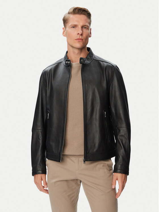 BOSS BOSS Lederjacke H-Mansell5 50564586 Schwarz Regular Fit