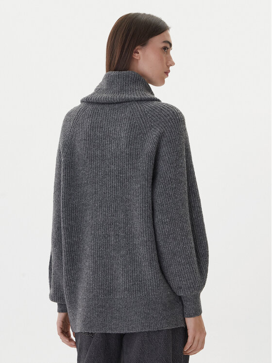 ONLY ONLY Bluză cu gât Whitney 15353187 Gri Oversize