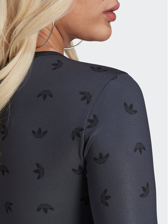 adidas adidas Blūze Allover Print HL9137 Melns Slim Fit