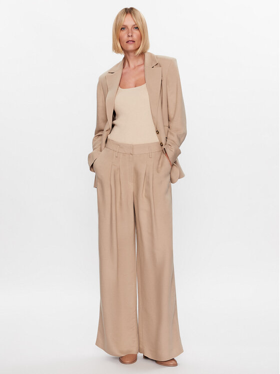 Herskind Herskind Hlače iz tkanine Lotus 4822840 Bež Regular Fit