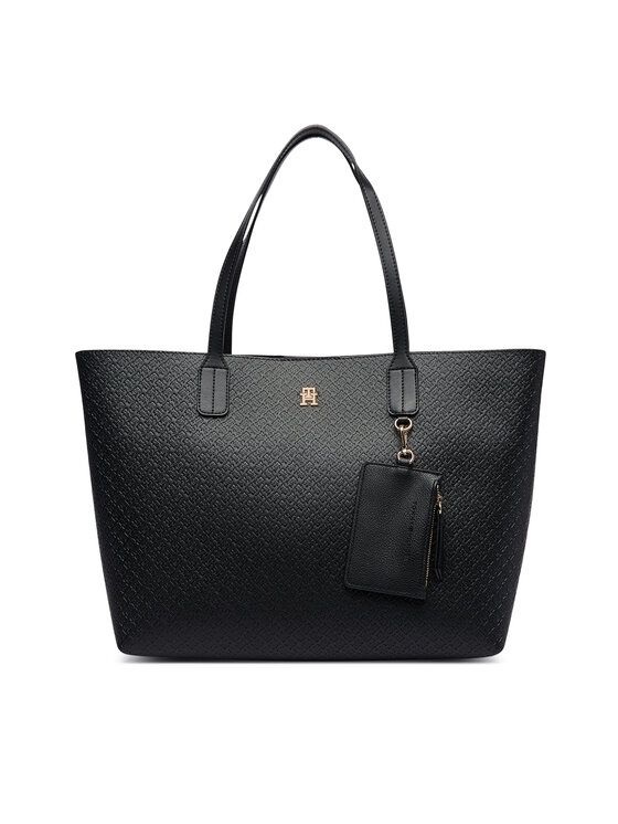 Tommy Hilfiger Tommy Hilfiger Handtasche Th Icon Tote Mono AW0AW19004 Schwarz