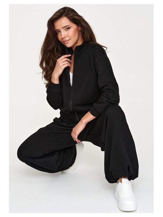 Makadamia Makadamia Dres M950 Czarny Loose Fit