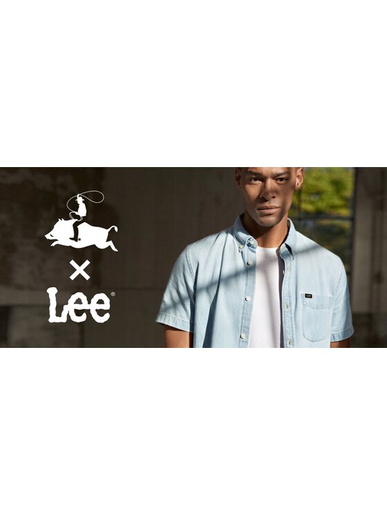 Lee Lee T-Shirt Regular Small Logo Tee Biały Regular Fit