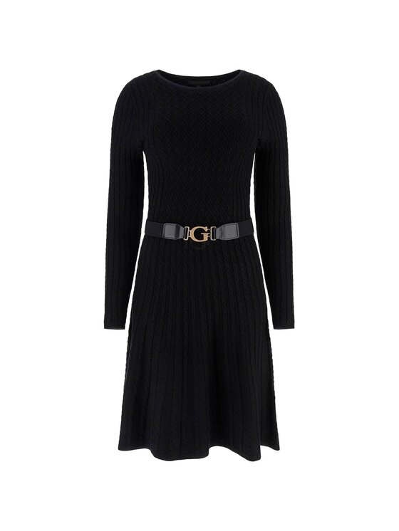 Guess Guess Трикотажна сукня W5BK68 Z2YJ2 Чорний Slim Fit