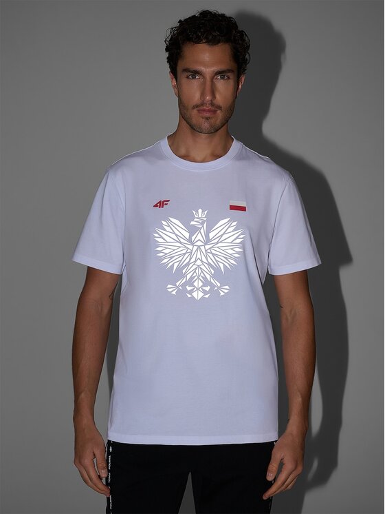 4F 4F Tričko 4FRSS26TTSHM4438-10S Biela Regular Fit